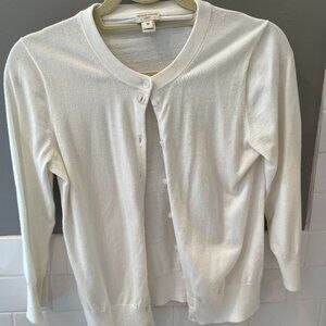 J. Crew Women's Lightweight White Clare Cardigan | M